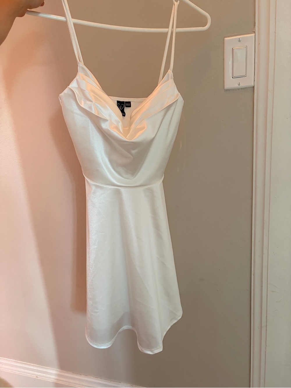 Windsor Ivory Satin Party Mini Dress - Picture 7 of 10